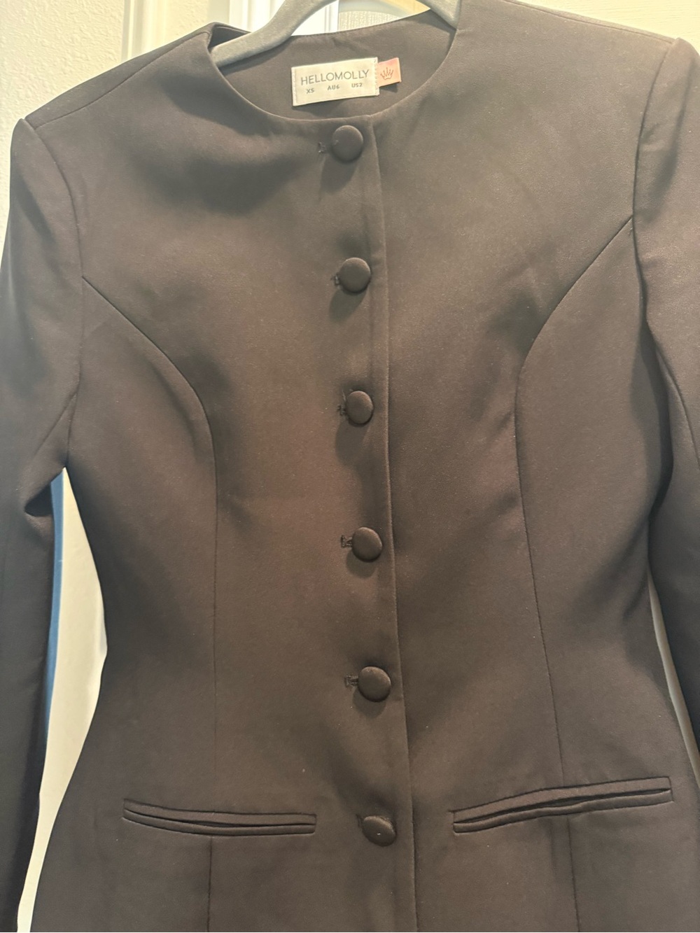 Hello Molly Black Long-Sleeve Button Mini Dress - Picture 6 of 9